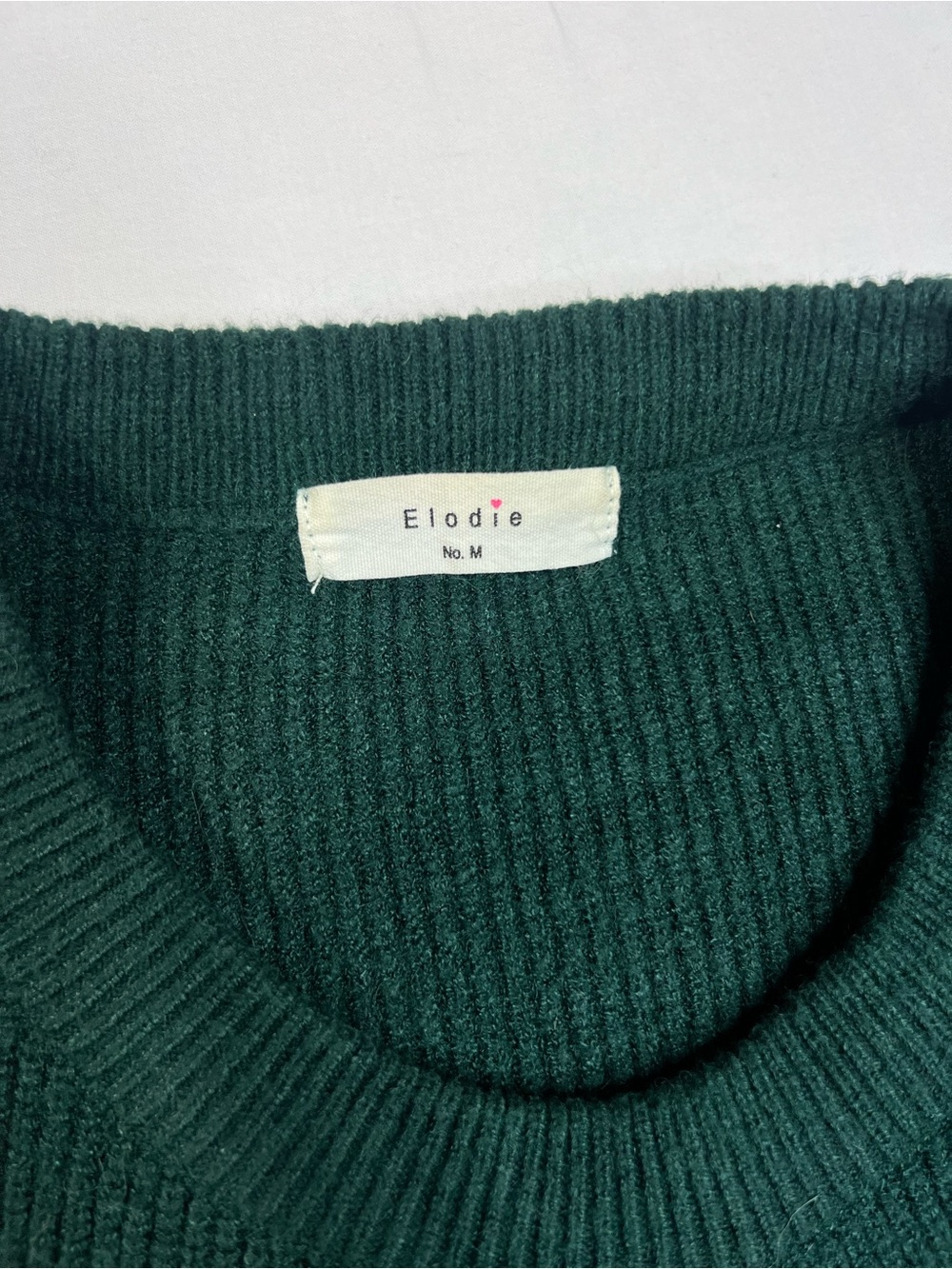 Elodie Dark Green Crewneck Knit Sweater - Picture 3 of 5